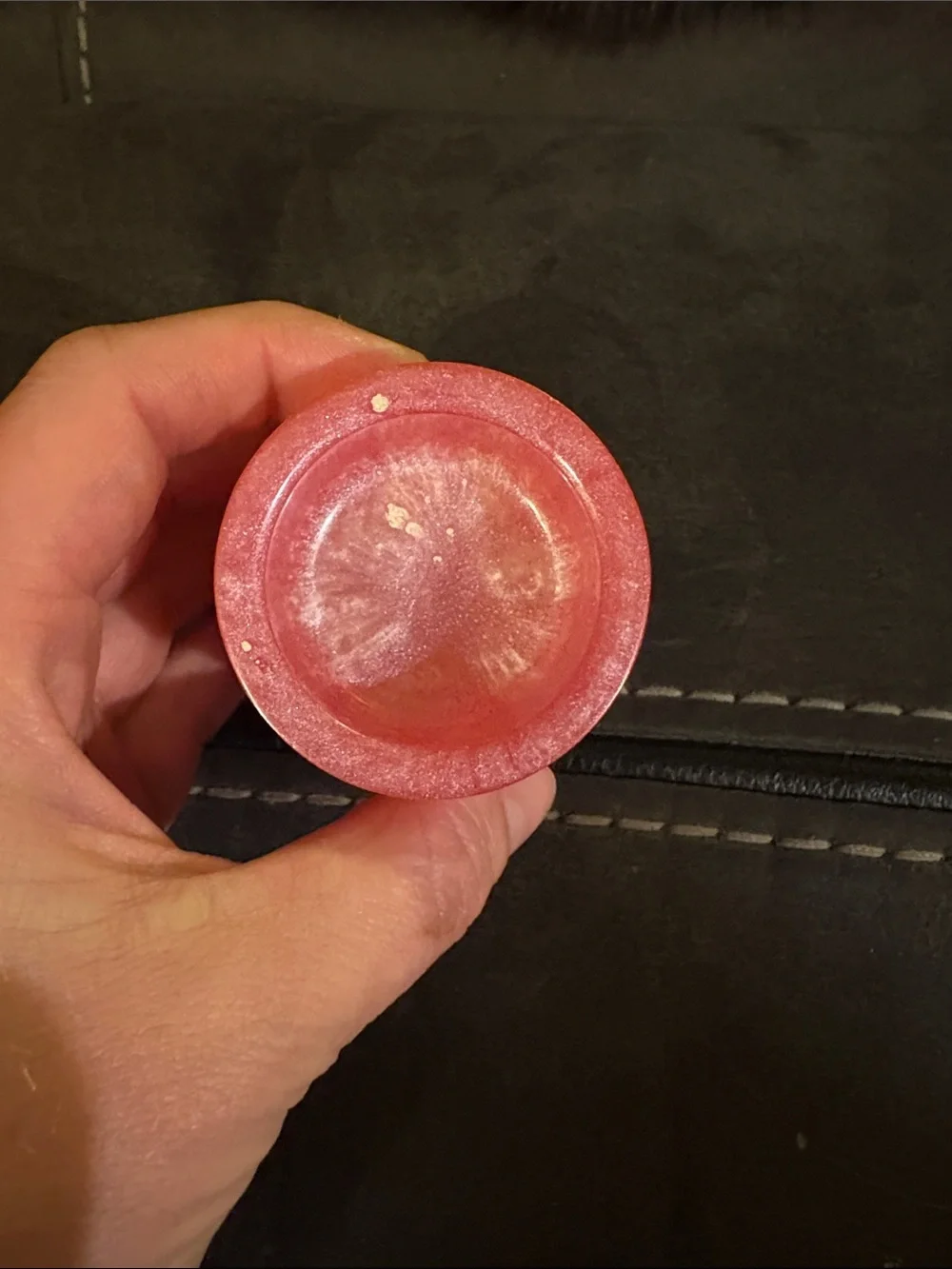 Homemade Pink and Pearl Resin Tea Light Candle Holder